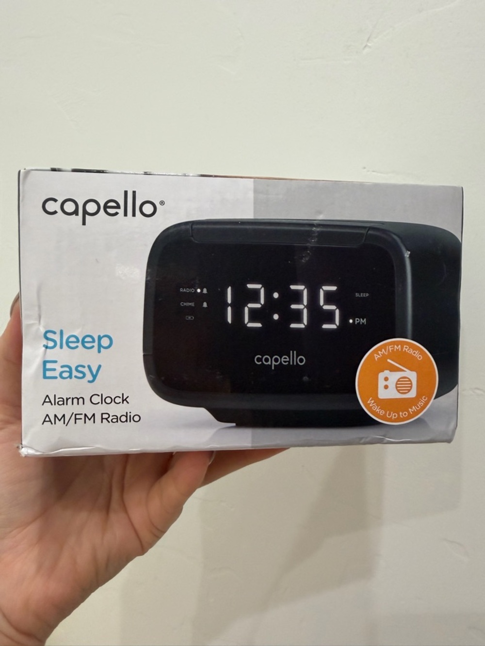 Capello Black Sleep Easy AM/FM Alarm Clock - Digital LED Display